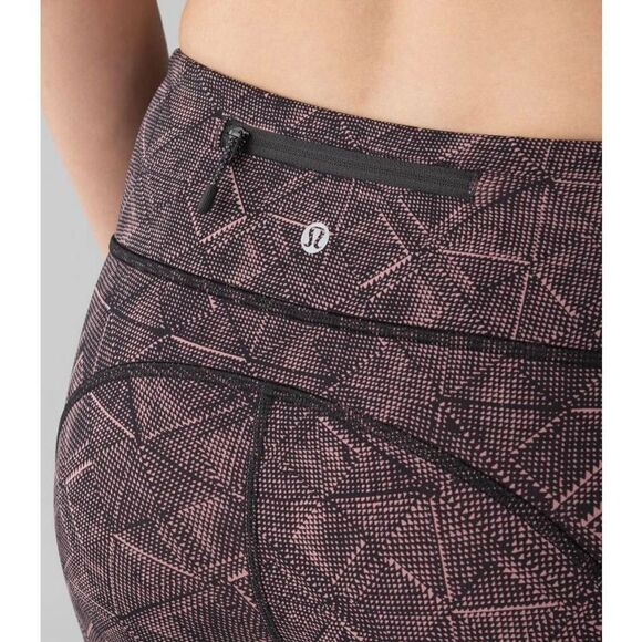 LULULEMON ATHLETICA Speed Tight V in Formation Quicksand Black/Black Size 4 - Picture 3 of 7